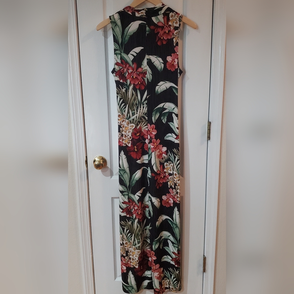 Tommy Bahama Oceanic Orchid Floral Sleeveless Maxi Dress Sz S Black, Red. NWOT - Picture 7 of 15